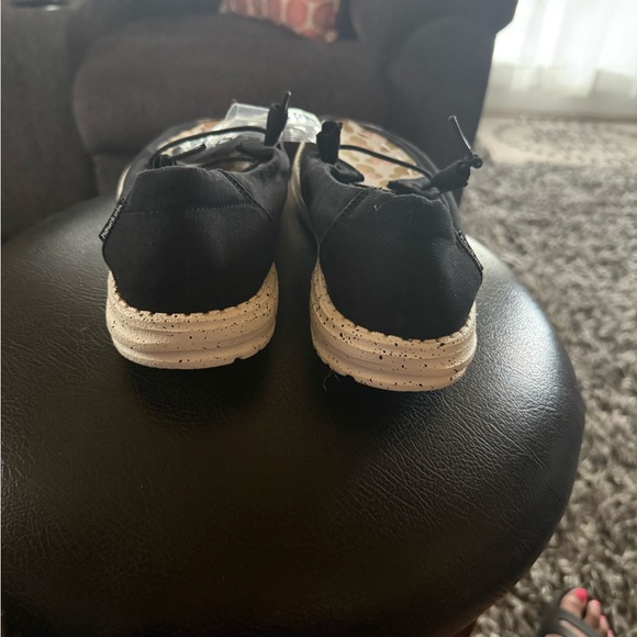 Hey Dude Women's Black Flats with Gold and Pink Disney Minnie Mouse Pattern - Picture 6 of 6